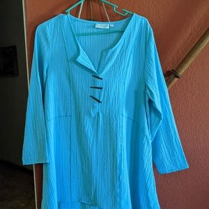 Long sleeve blue shirt size medium.